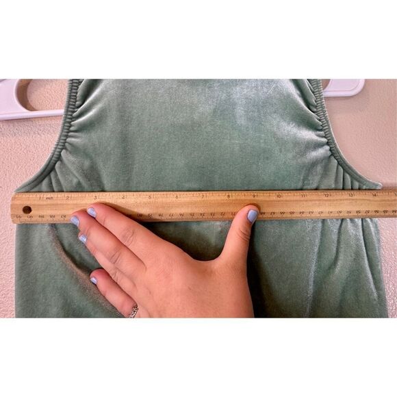 Weissman Sage Green Velvet Top OnePiece With Light Tulle Attached Skirt Women's - Picture 7 of 9